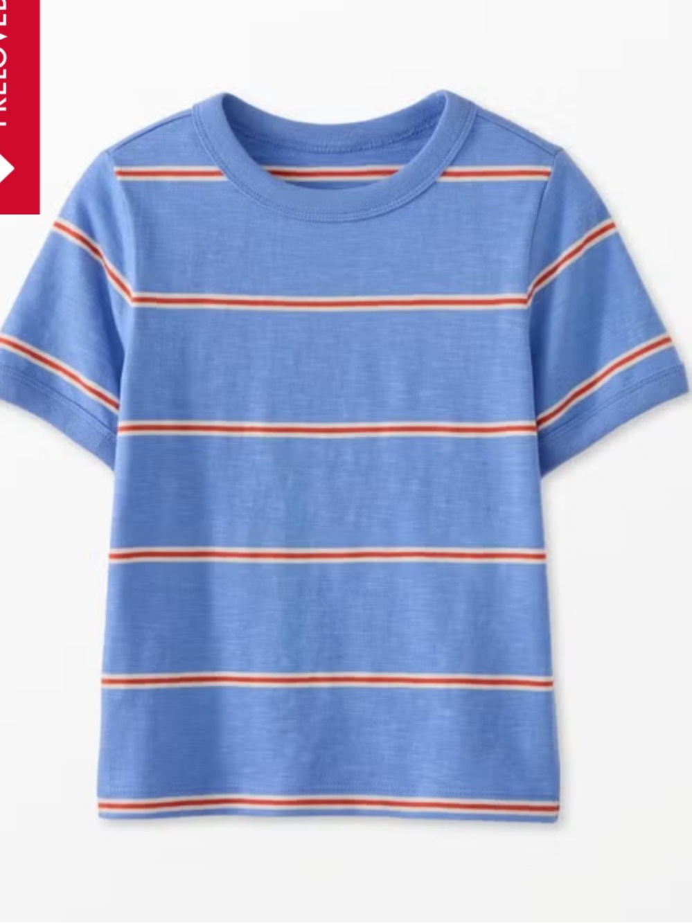 Hanna Andersson Blue Tee with Orange & White Stripes